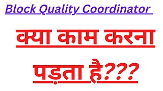 Block Quality Coordinator | क्या क्या काम करना पड़ता है????