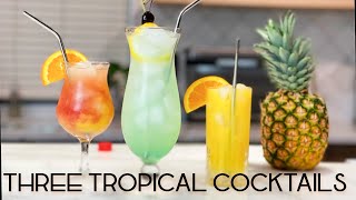 THREE TROPICAL COCKTAILS from the 90's! || Tokyo Tea, Fuzzy Navel, Sex on the Beach