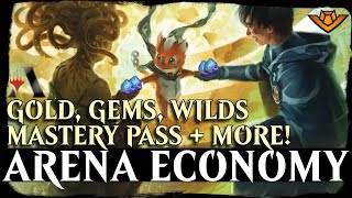 THE ARENA ECONOMY! Mastery Pass, Gems \u0026 Gold, Packs and Standard Rotation Explained Jay Villain MTG