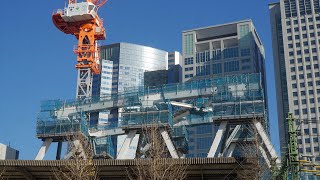 京浜急行本線（泉岳寺駅～新馬場駅間）連続立体交差事業／八ツ山跨線々路橋架け替え／品川駅の地平化および2面4線化／「品川駅街区地区」再開発の建設状況（2025年1月2日）