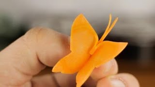 ♦Beautiful carrot garnish.গাজর দিয়ে প্রজাপতি#Fruitcarving#Thaitrick#FoodDecoration#Fruitgarnishing
