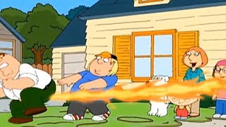 Peter blows fire out of his butt