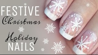Festive Snowflakes Christmas Nail Art Tutorial | Holidays and Fall Nails for Beginners