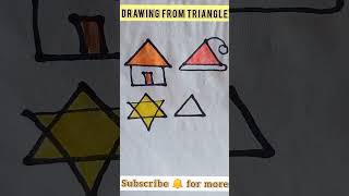 💡 idea😱drawing form triangle#shortsvideo #art #shorts