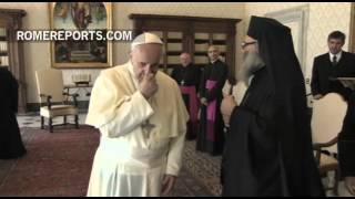 Pope Francis meets with Patriarch John X of Antioch, brother of kidnapped bishop