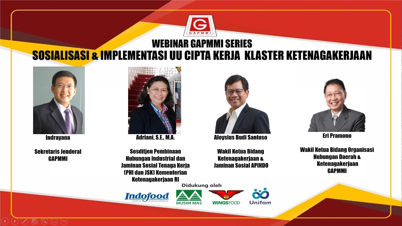 Webinar GAPMMI Series Sosialisasi & Implementasi UU Cipta Kerja Klaster ...