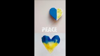 Origami heart in 2 colors #shorts #peace #ukraine | Praying for peace