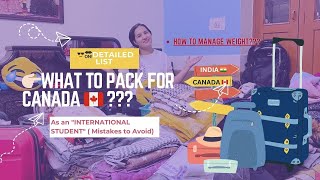 🇨🇦 WHAT to "PACK" for CANADA?? PACKing for SEPTEMBER Intake 2023 | Detailed LIST ⭐️| Dr.Shilpa Ranwa