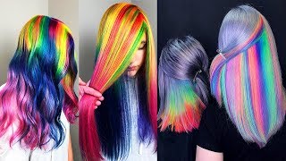 Best Hair Color Transformation. Rainbow Hair TutorialsCompilations