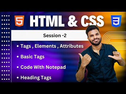 Html 5 Css 3 Telugu Tutorial S 2 Tags Elements Attributes