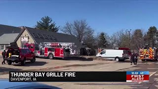 Crews respond to fire at Thunder Bay Grille in Davenport