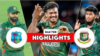 Bangladesh vs West Indies | 2nd T20 Full Highlights I Taskin Ahmed Stars With 3-Wickets |