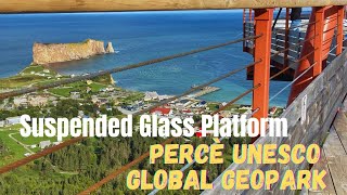 GEOPARC DE PERCÈ, SUSPENDED GLASS PLATFORM. #gaspésie