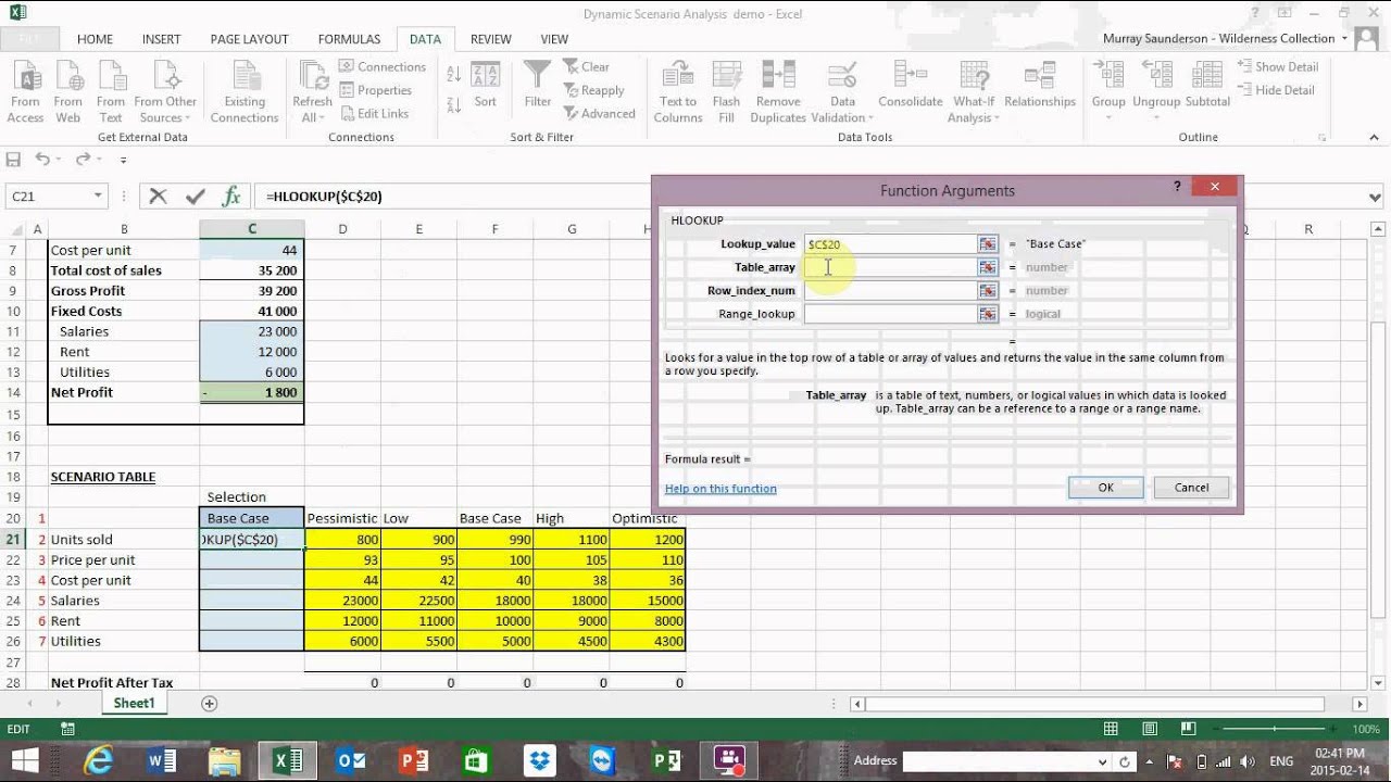 Dynamic Scenario Analysis For Excel - YouTube