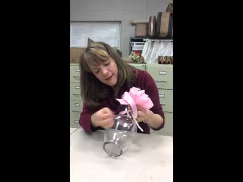How to attach a floral bow to a vase How to attach a floral bow to a vase