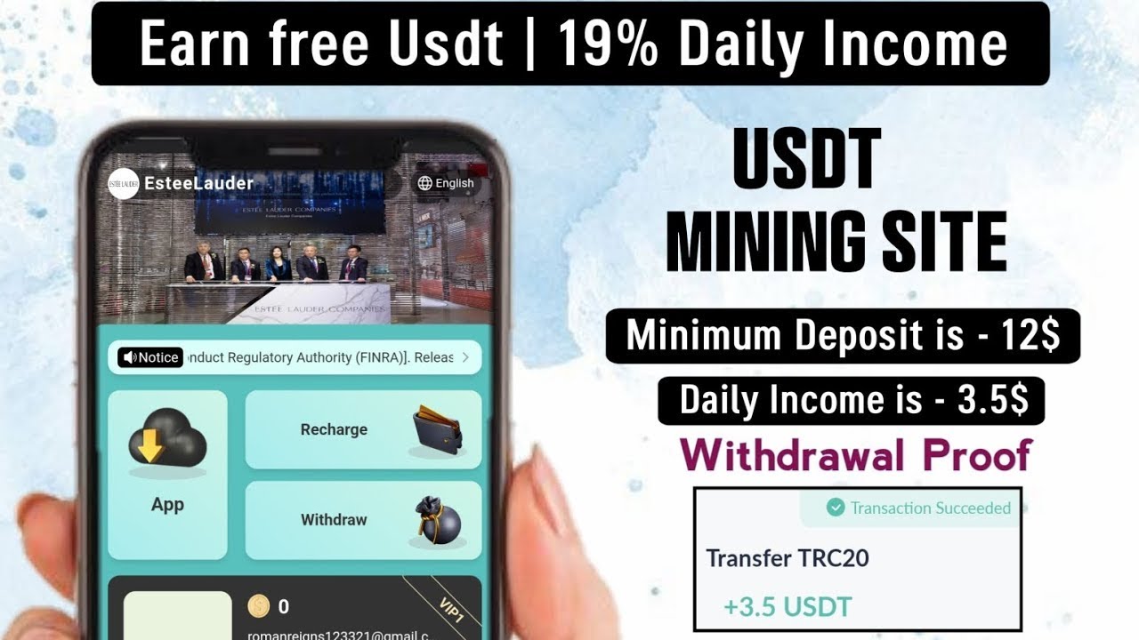 New Usdt Mining Site Usdt Earning Site Usdt Mining App Trx Cloud