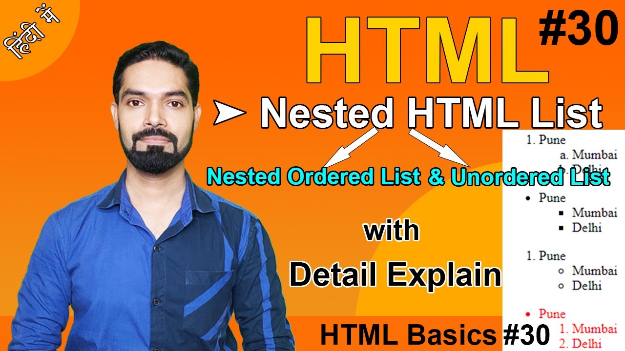 Nested Html List Nested Ordered Nested Unordered List In Detail