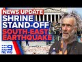 Protesters gather at Shrine of Remembrance, Earthquake rattles Victoria | 9 News Australia