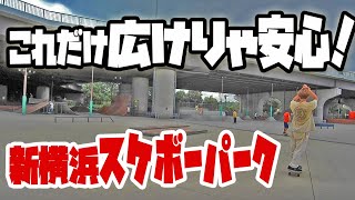 初心者でも安心！超広い新横浜スケボーパークを練習しながら紹介！