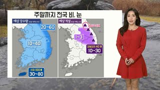 [날씨] 모레까지 전국 비·눈…강원산지 중심 많은 눈 / 연합뉴스TV (YonhapnewsTV)