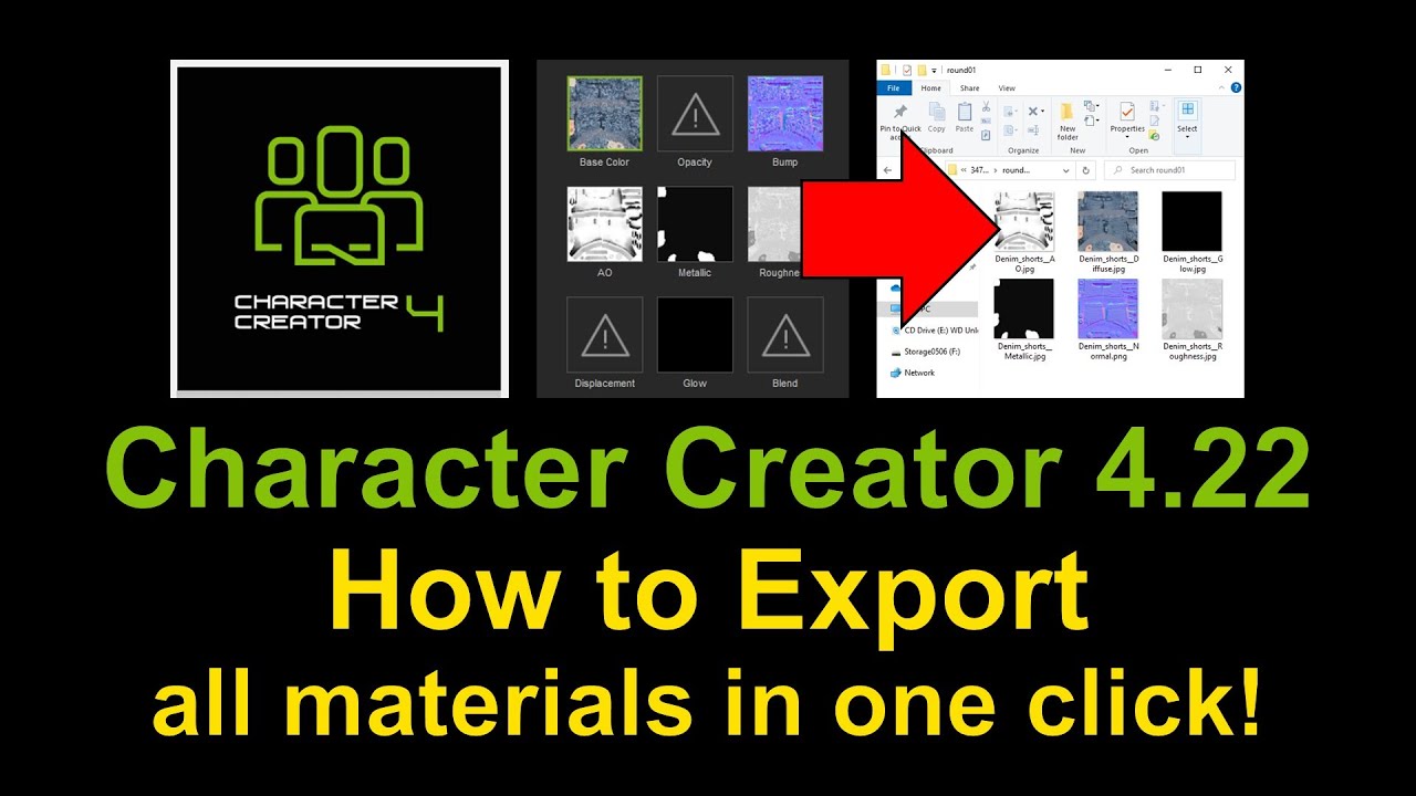 Character Creator 4 - How To Export All Material In One Click ...