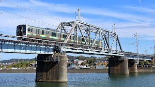 【4K】E131系 内房線 普通列車 内房線上総湊～竹岡 湊川橋梁 2022/10/30