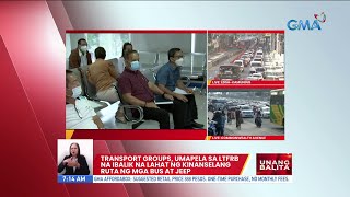 Transport groups, umapela sa LTFRB na ibalik na lahat ng kinanselang ruta ng mga bus at jeep | UB