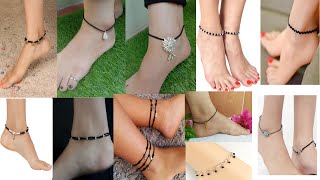 Latest Black thread silver anklets, Black thread anklet