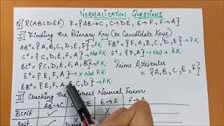 Database Normalization Questions: BCNF, 3NF, Finding Highest Normal Form, DBMS