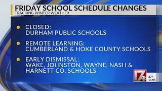 School districts adjust Friday schedules due to winter weather