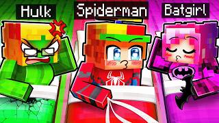 Having a SUPERHERO SLEEPOVER in Minecraft...