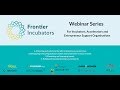 Frontier Incubators Webinar 2: Developing innovative business models and sustainable revenue streams