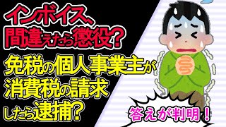 【わかった！】インボイス､間違えたら懲役？免税の個人事業主が消費税を請求したら逮捕？ついに答えが判明！【ﾌﾘｰﾗﾝｽ･企業/2023年10月開始･適格請求書の疑問点/財務省主税局の見解/税務通信】