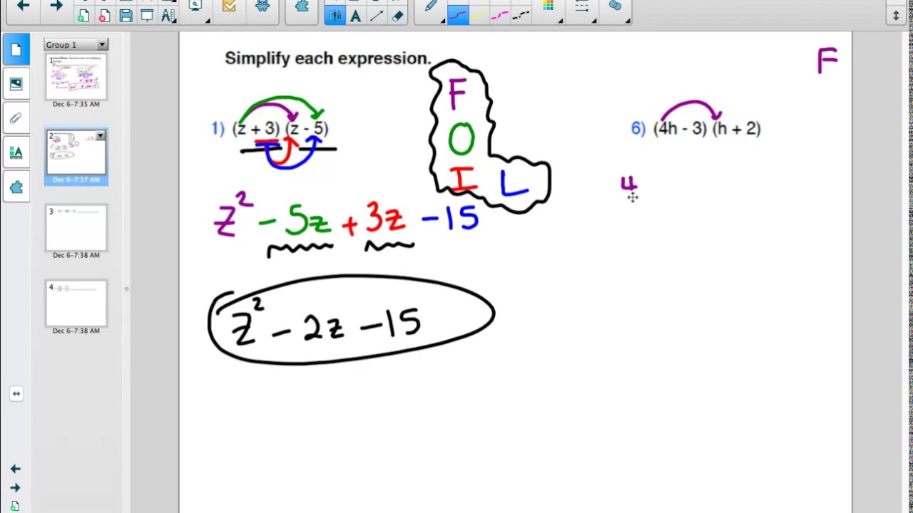 Multiplying Binomials, FOIL - YouTube