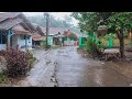 Peaceful tropical village atmosphere in Indonesia under rain and lightning | real rain relaxation