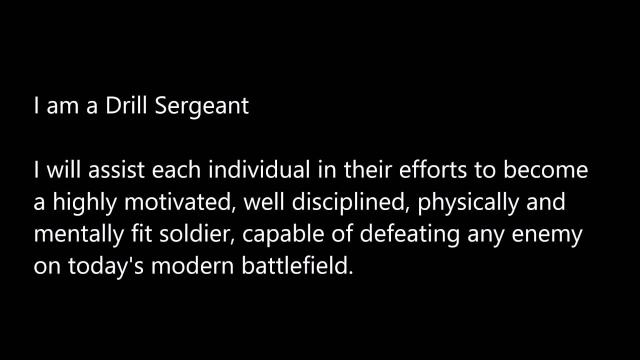 The Drill Sergeant Creed Youtube