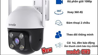 GIATOT.shop I GIÁ TỐT I Camera wifi ngoài trời xoay 360 Tenda CH3 full HD 1080P soi đêm có màu