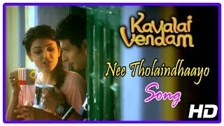 Nee Tholaindhaayo Song | Kavalai Vendam Movie Scenes | Kajal Aggarwal leaves Jiiva | Mayilsamy