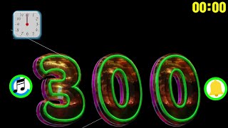 300 seconds countdown timer alarm🔔