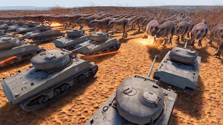 10,000 Sherman Tanks VS 1 MILLION T-REX! - Ultimate Epic Battle Simulator 2 UEBS 2