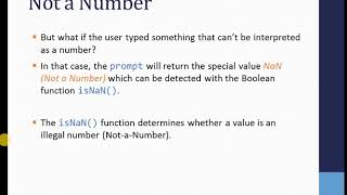 8. isNAN( ) method in JavaScript