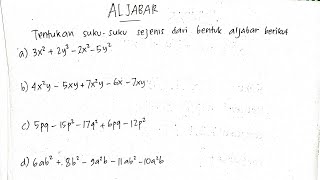 Cara Mudah Menentukan Suku Sejenis Aljabar | Matematika Kelas 7 SMP