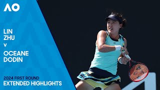 Lin Zhu v Oceane Dodin Extended Highlights | Australian Open 2024 First Round