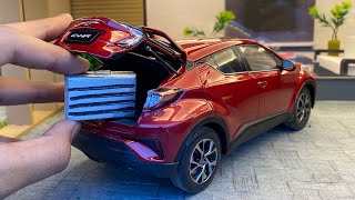 Unboxing of Mini Toyota C-HR SUV 1/18 Diecast Model Car | ft Highlander | by Toyota Merchandise