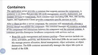Enterprise Javabeans ejb container services