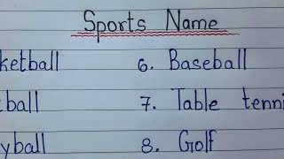 10 sports name | 10 khelo ke naam | Sports name in english | game name | Name of sports in english