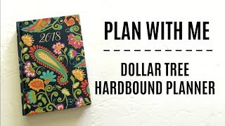 PLAN WITH ME | Dollar Tree Hardbound Planner | Minimal Stickers