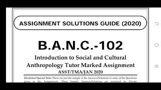 BANC 102 Ignou Solved Assignment 2020-21