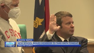 Controversial Onslow County school board member sworn into office