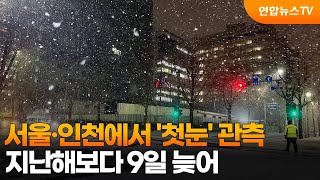 서울·인천에서 '첫눈' 관측…지난해보다 9일 늦어 / 연합뉴스TV (YonhapnewsTV)